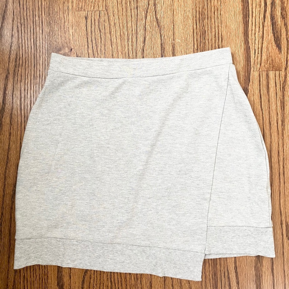 Gray asymmetrical sweat pant skirt
